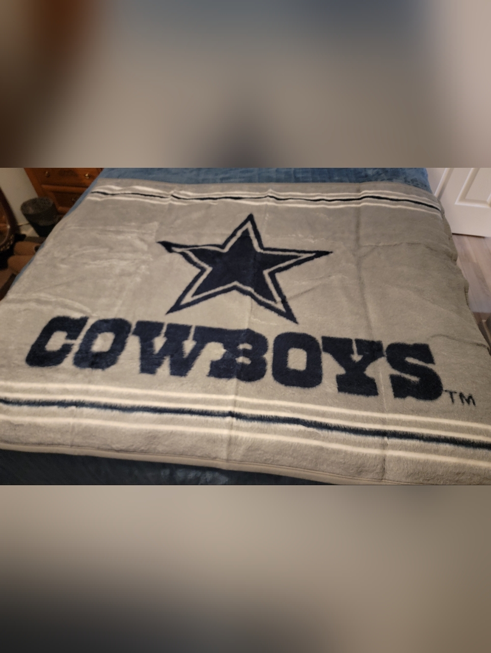 Cozy Dallas Cowboys blanket. Super Soft,  Biederlack brand. Approximately 50x60